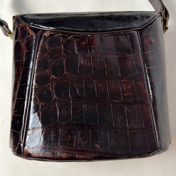 Vintage Authentic Bass Alligator Brown Small Bag - Picture 11 of 14